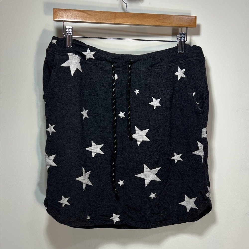 Sundry Black and White Star Mini Skirt